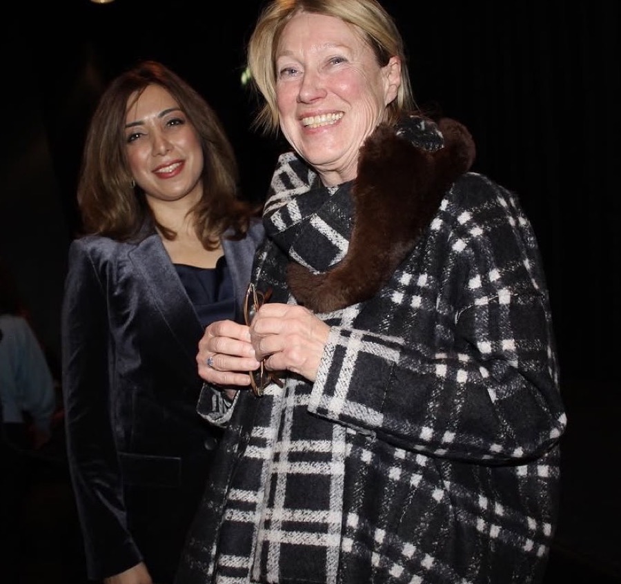 Parastoo Fatemi with a guest at the Black Box cinema